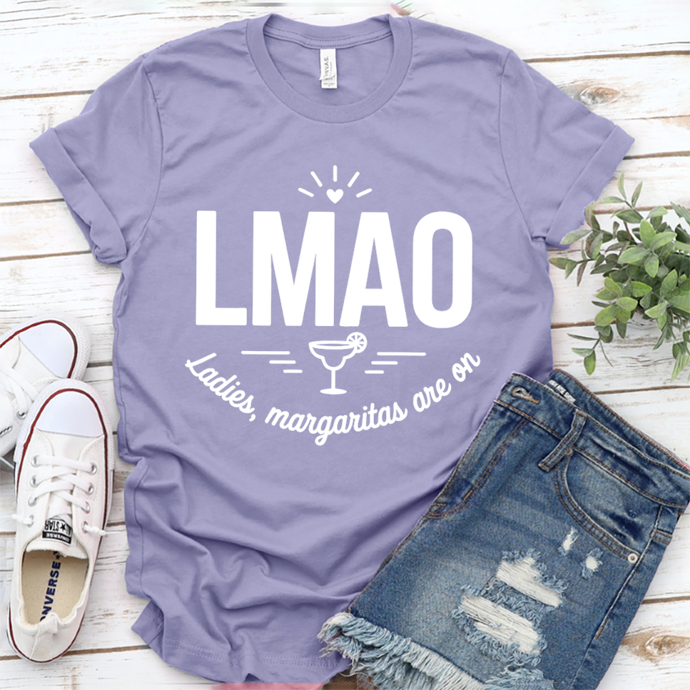LMAO Ladies, Margaritas Are On T-Shirt - Dark Lavender - Brooke & Belle