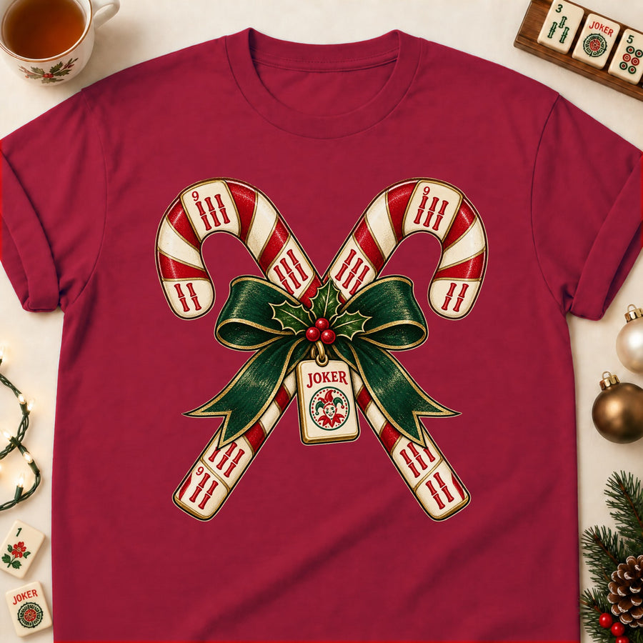 Mahjong Bam Candy Canes T-Shirt