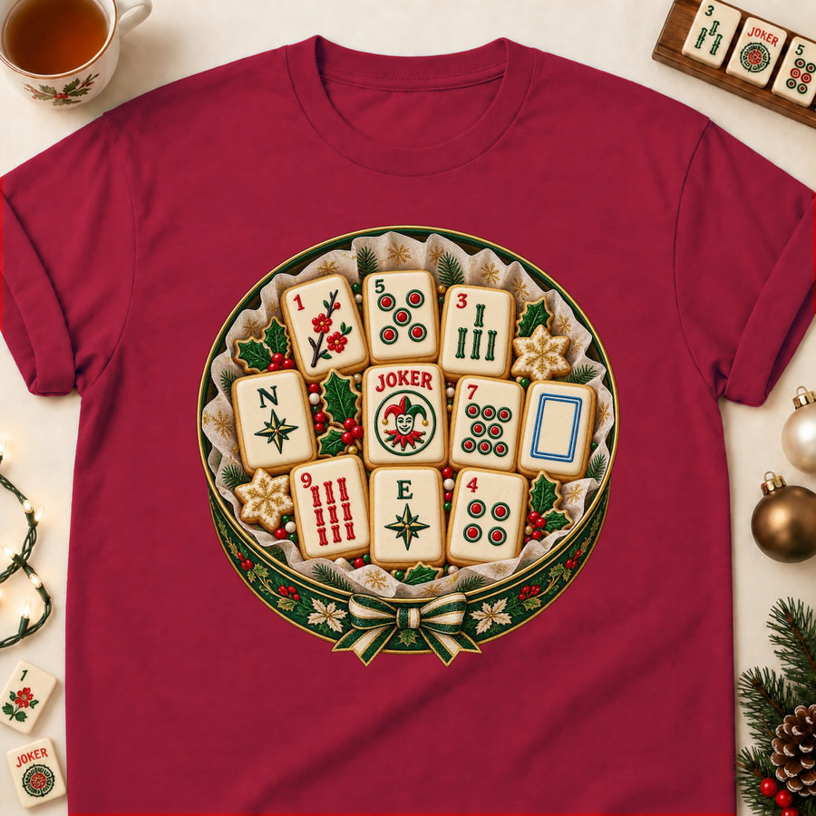 Mahjong Christmas Cookie Tin T-Shirt