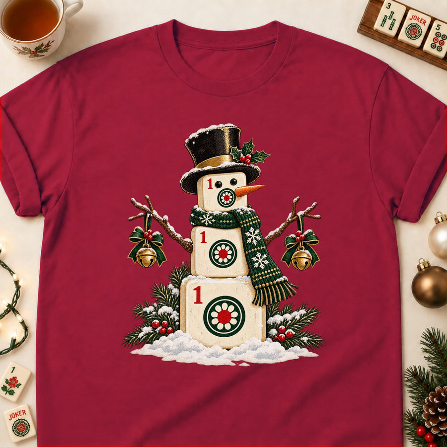 Mahjong Dot Snowman T-Shirt