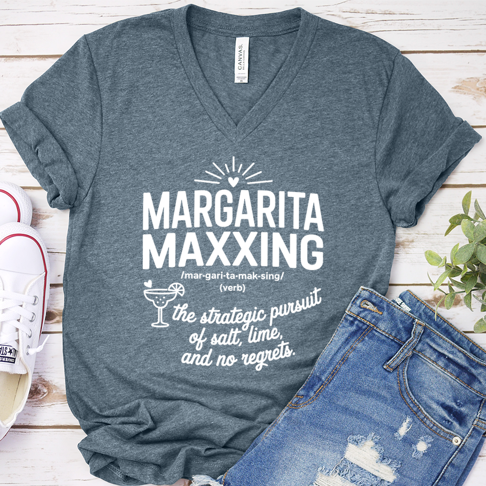 Margarita Maxxing V-Neck - Heather Slate - Brooke & Belle