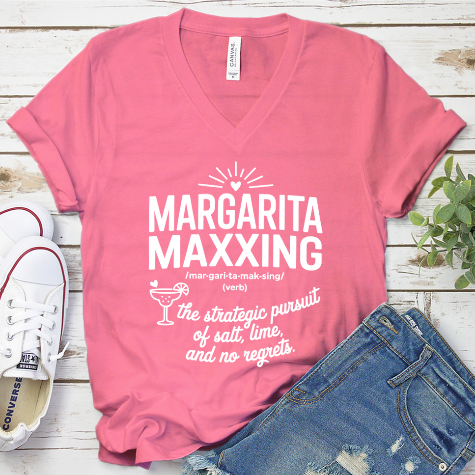 Margarita Maxxing V-Neck - Neon Pink - Brooke & Belle