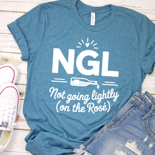 NGL Not Going Lightly (On The Rosé) T-Shirt - Heather Deep Teal - Brooke & Belle