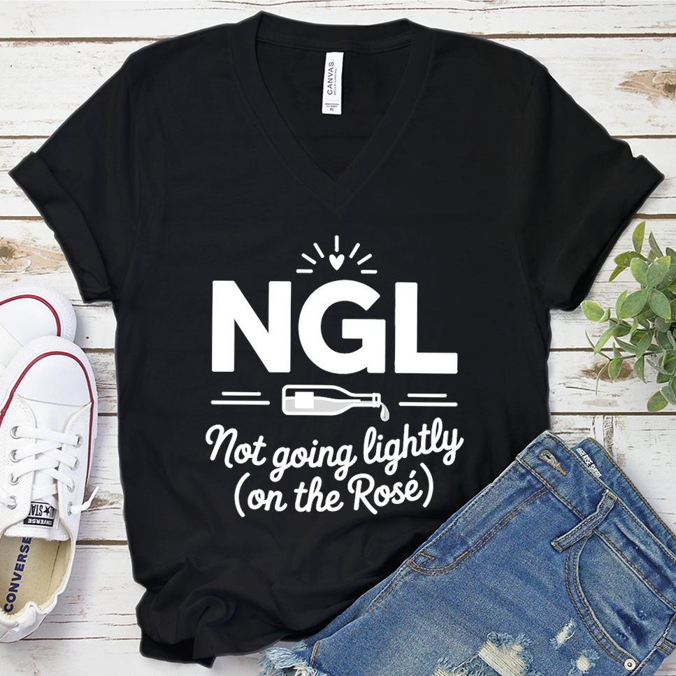 NGL Not Going Lightly (On The Rosé) V-Neck - Black - Brooke & Belle