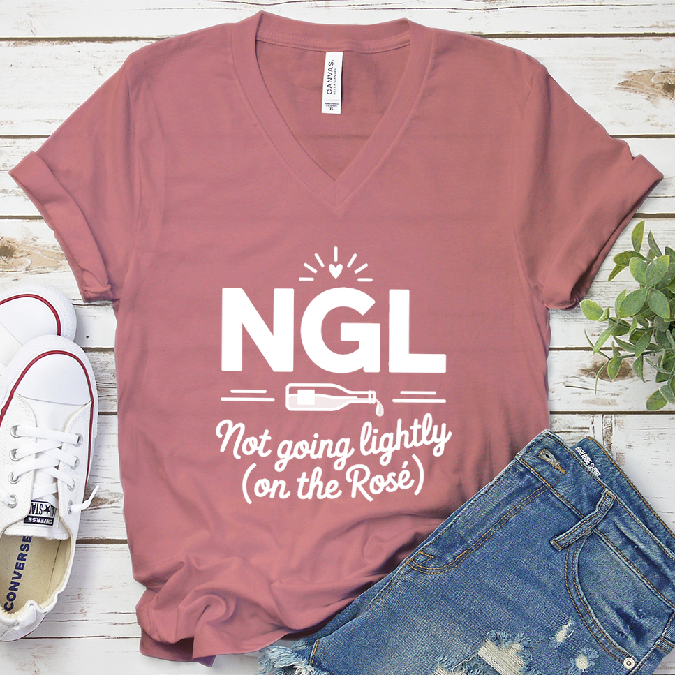 NGL Not Going Lightly (On The Rosé) V-Neck - Mauve - Brooke & Belle