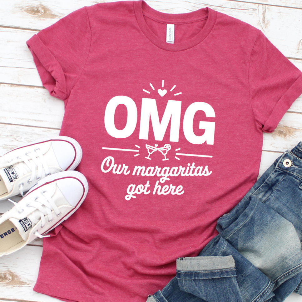 OMG Our Margaritas Got Here T-Shirt - Heather Raspberry - Brooke & Belle