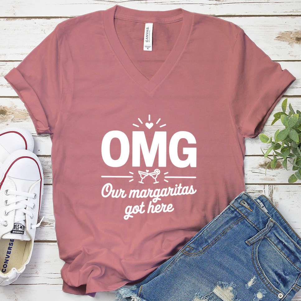 OMG Our Margaritas Got Here V-Neck - Mauve - Brooke & Belle