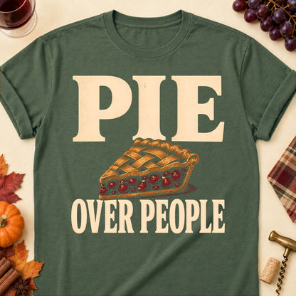Pie Over People Fall Colored Print T-Shirt - Military Green - Brooke & Belle
