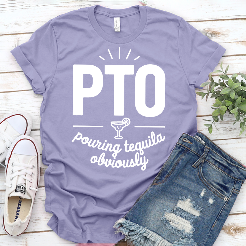 PTO Pouring Tequila Obviously T-Shirt - Dark Lavender - Brooke & Belle