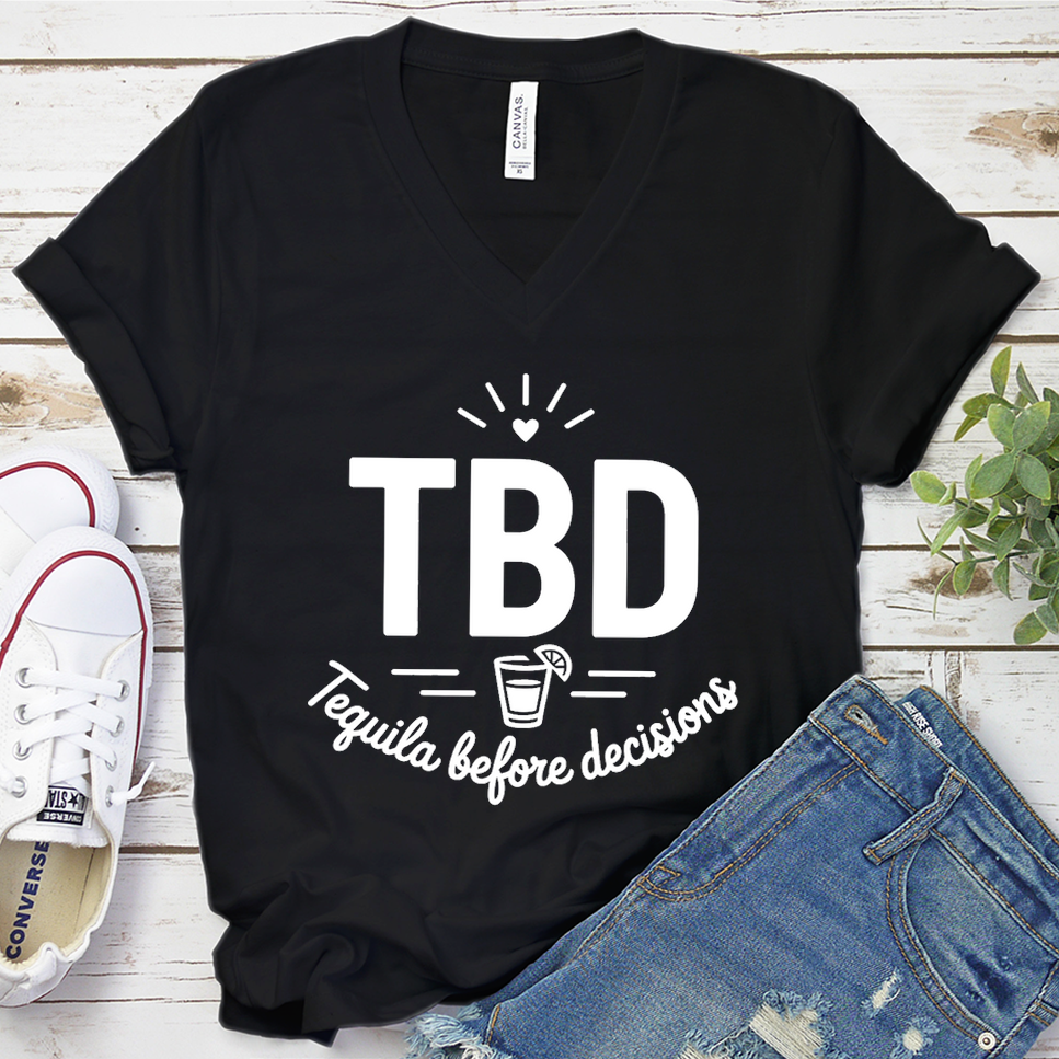 TBD Tequila Before Decisions V-Neck - Black - Brooke & Belle