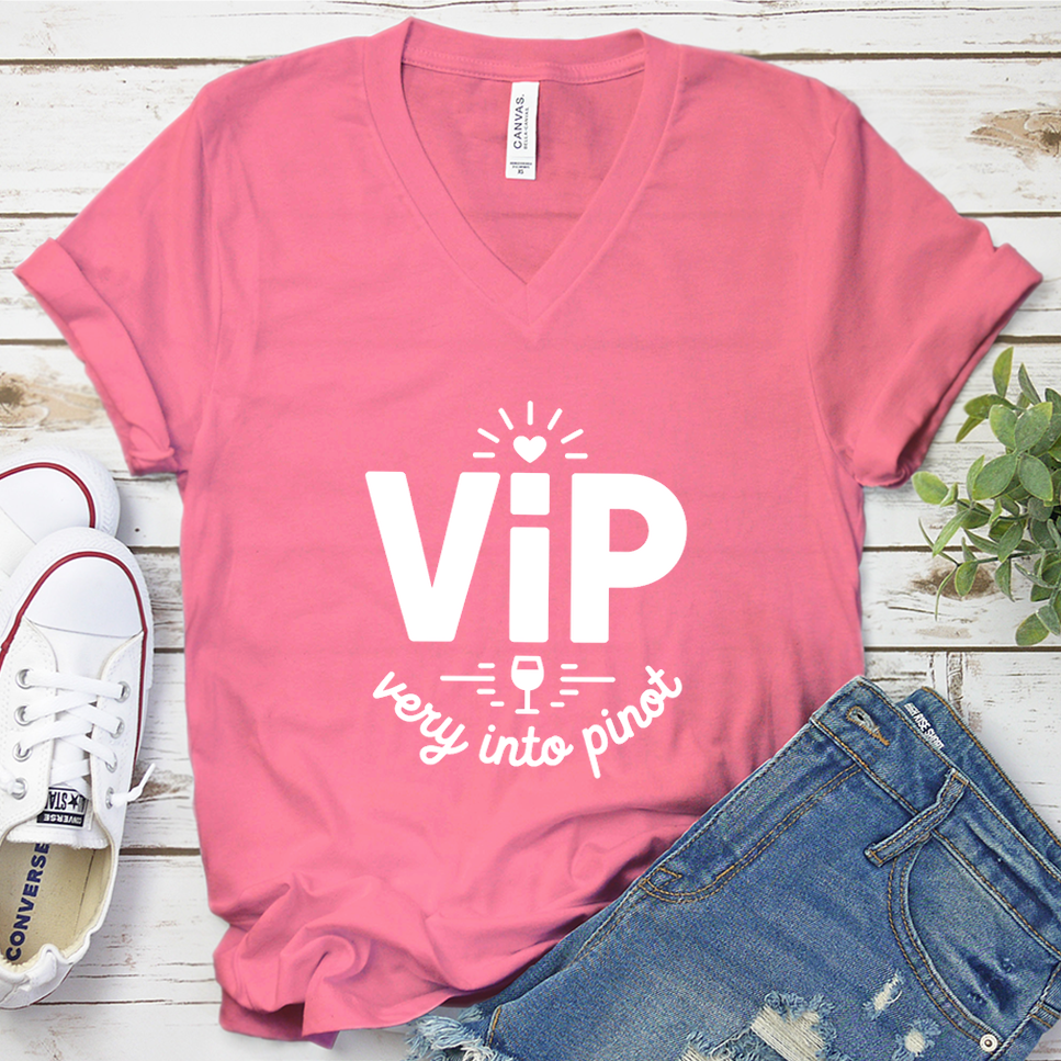 VIP Very Into Prosecco V-Neck - Neon Pink - Brooke & Belle