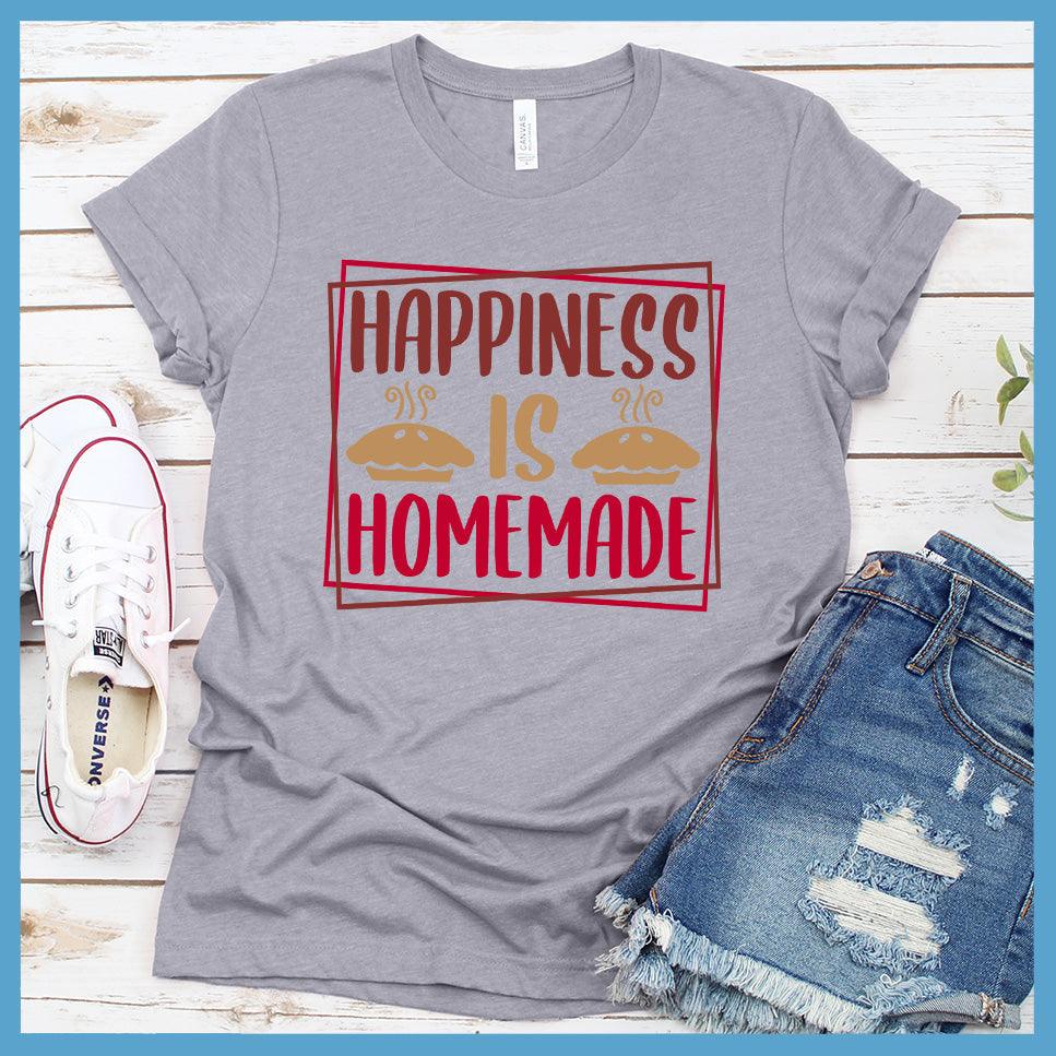 Happiness Is Homemade T-Shirt Colored Edition Heather Stone - Graphic t-shirt with 'Happiness Is Homemade' design in stylish font