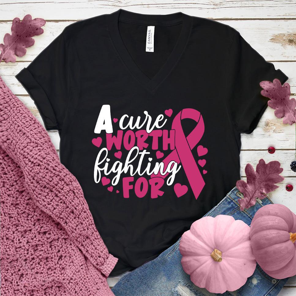 A Cure Worth Fighting For Colored Edition V-Neck - Brooke & Belle