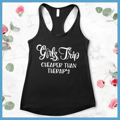 Girls Trip Tank Top Black - Stylish Girls Trip sleeveless tank top with fun friendship quote design