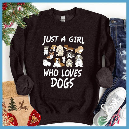 Just A Girl Who Loves Dogs Colored Print Sweatshirt - Brooke & Belle