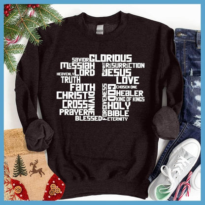 Christmas Cross Collage Sweatshirt
