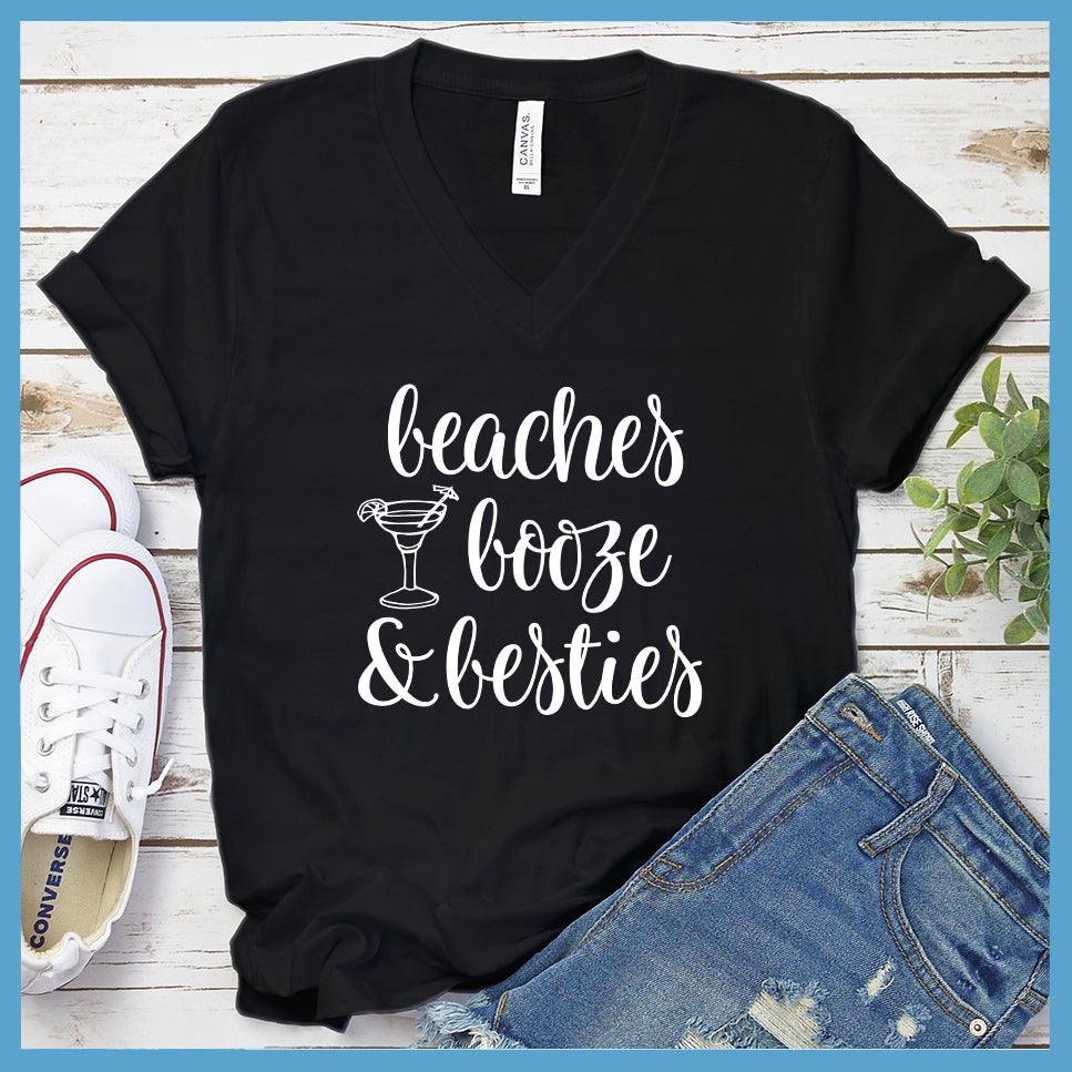 Beaches Booze and Besties Version 1 V-neck - Brooke & Belle