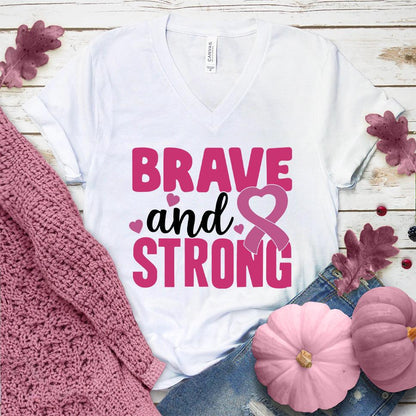 Brave And Strong Colored Edition V-Neck - Brooke & Belle