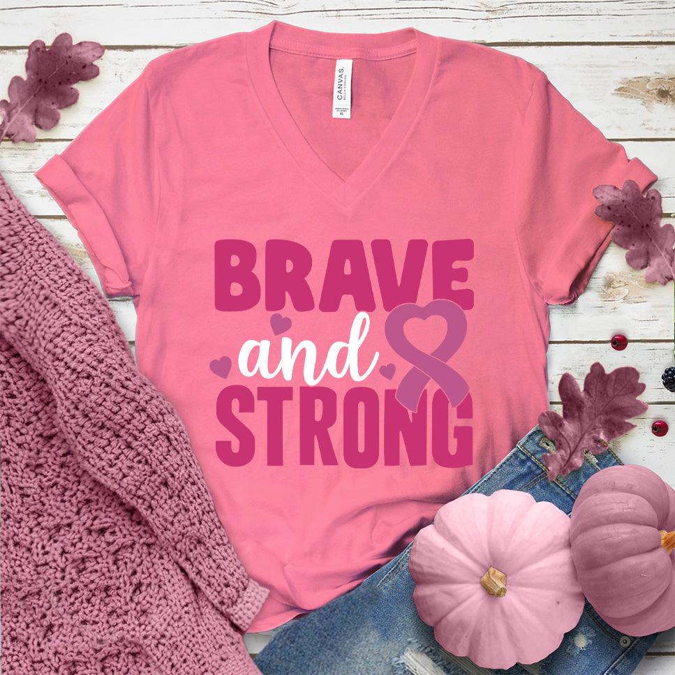 Brave And Strong Colored Edition V-Neck - Brooke & Belle