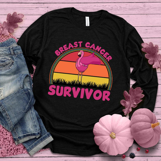 Breast Cancer Survivor Flamingo Colored Edition Long Sleeves - Brooke & Belle