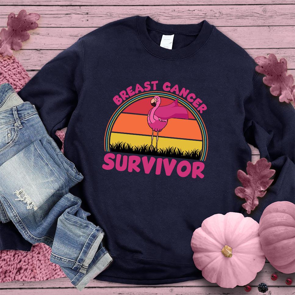 Breast Cancer Survivor Flamingo Colored Edition Sweatshirt - Brooke & Belle