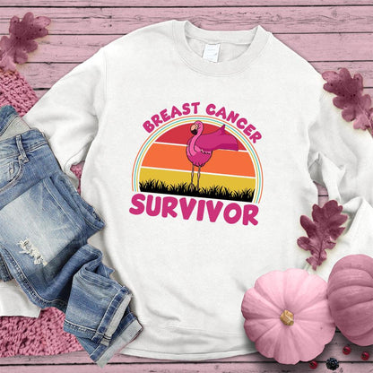 Breast Cancer Survivor Flamingo Colored Edition Sweatshirt - Brooke & Belle