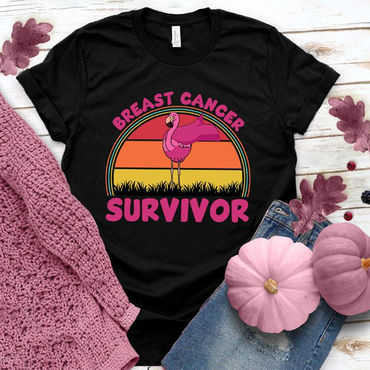 Breast Cancer Survivor Flamingo Colored Edition T-Shirt - Brooke & Belle