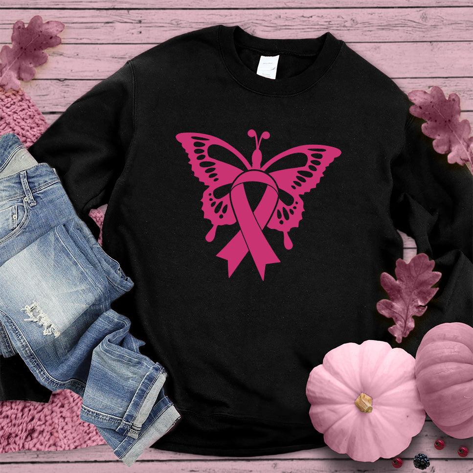 Butterfly Pink Ribbon Colored Edition Sweatshirt - Brooke & Belle