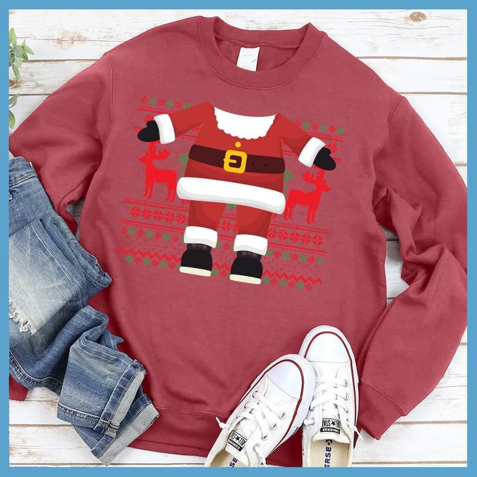 Santa Head Ugly Christmas Colored Print Sweatshirt