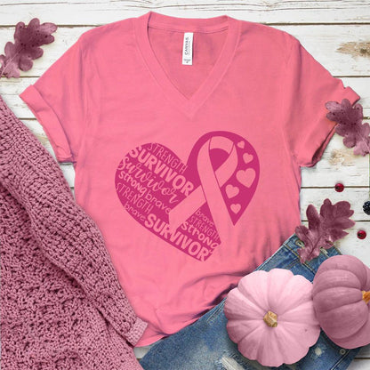 Survivor Heart Colored Edition V-Neck - Brooke & Belle