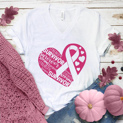 Survivor Heart Colored Edition V-Neck - Brooke & Belle