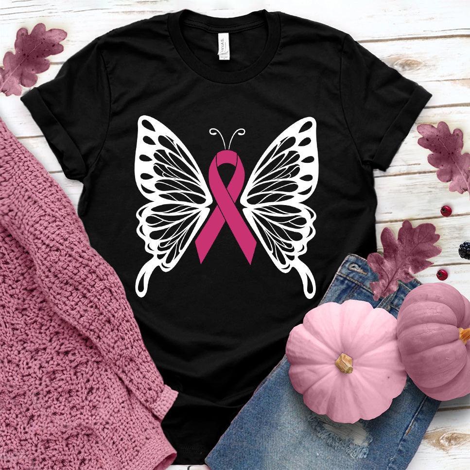 Cancer Ribbon Butterfly Colored Edition T-Shirt - Brooke & Belle