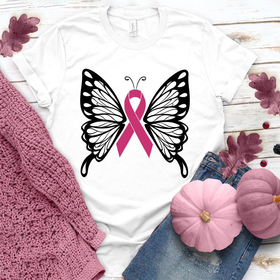 Cancer Ribbon Butterfly Colored Edition T-Shirt - Brooke & Belle