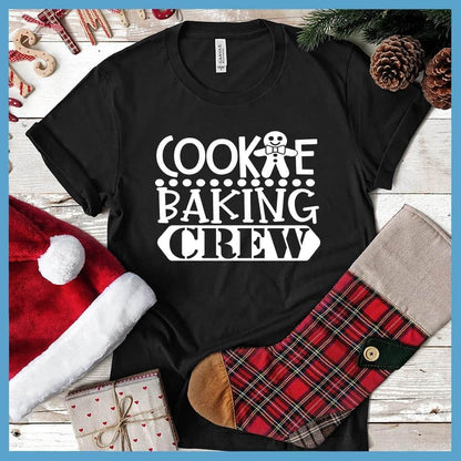 Cookie Baking Crew T-Shirt Black - Graphic tee with "Cookie Baking Crew" and gingerbread man for baking enthusiasts
