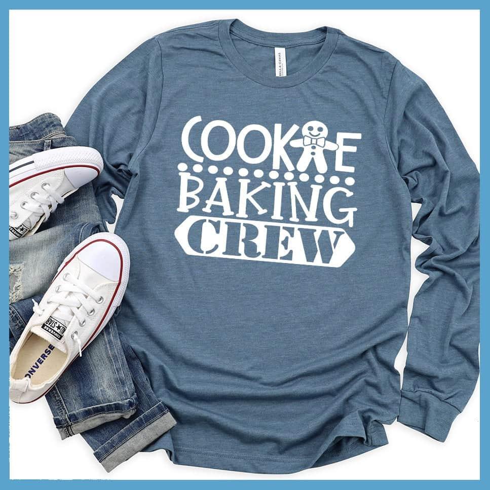 Cookie Baking Crew Long Sleeves Heather Slate - Fun long sleeve shirt with "Cookie Baking Crew" print for baking lovers