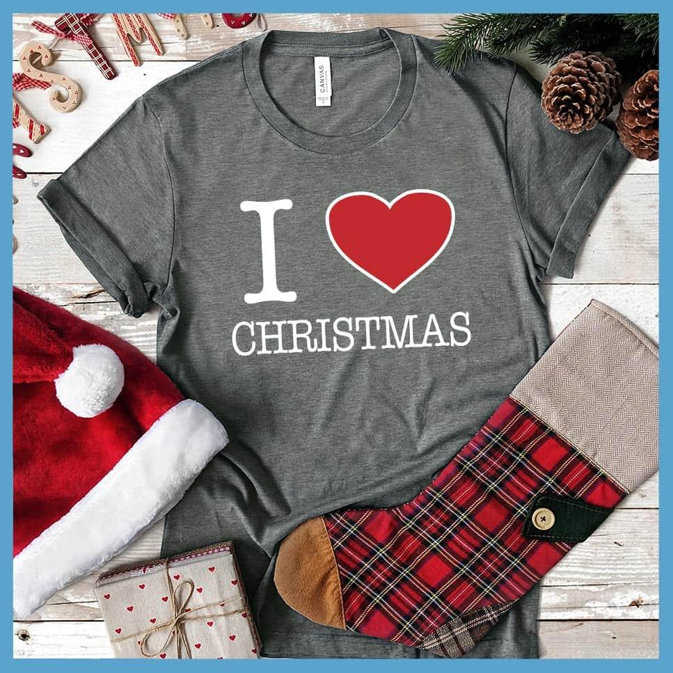 I Heart Christmas Colored Print T-Shirt