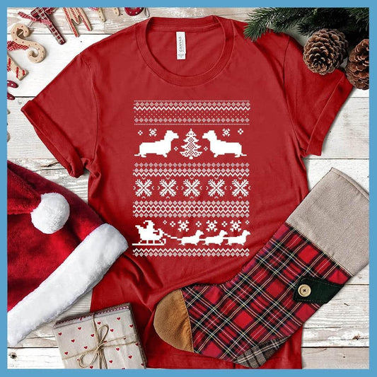 Dachshunds Christmas Pattern Classic T-Shirt - Brooke & Belle