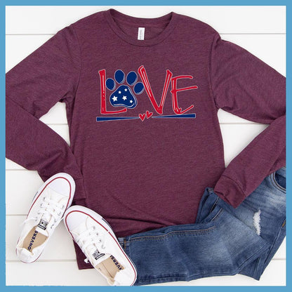 Dog Love Colored Print Version 2 Long Sleeves
