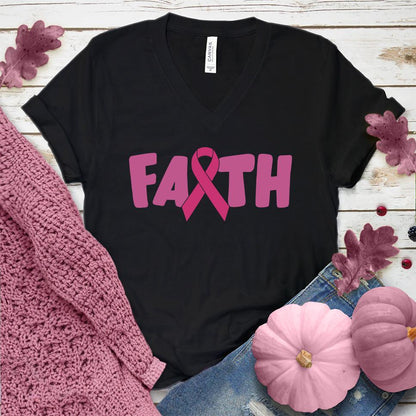 FAITH Pink Ribbon Colored Edition V-Neck - Brooke & Belle