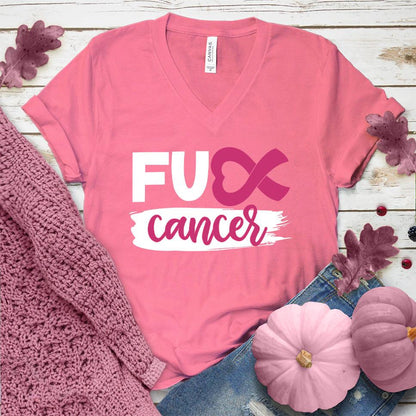 FU Cancer Ribbon Colored Edition V-Neck - Brooke & Belle