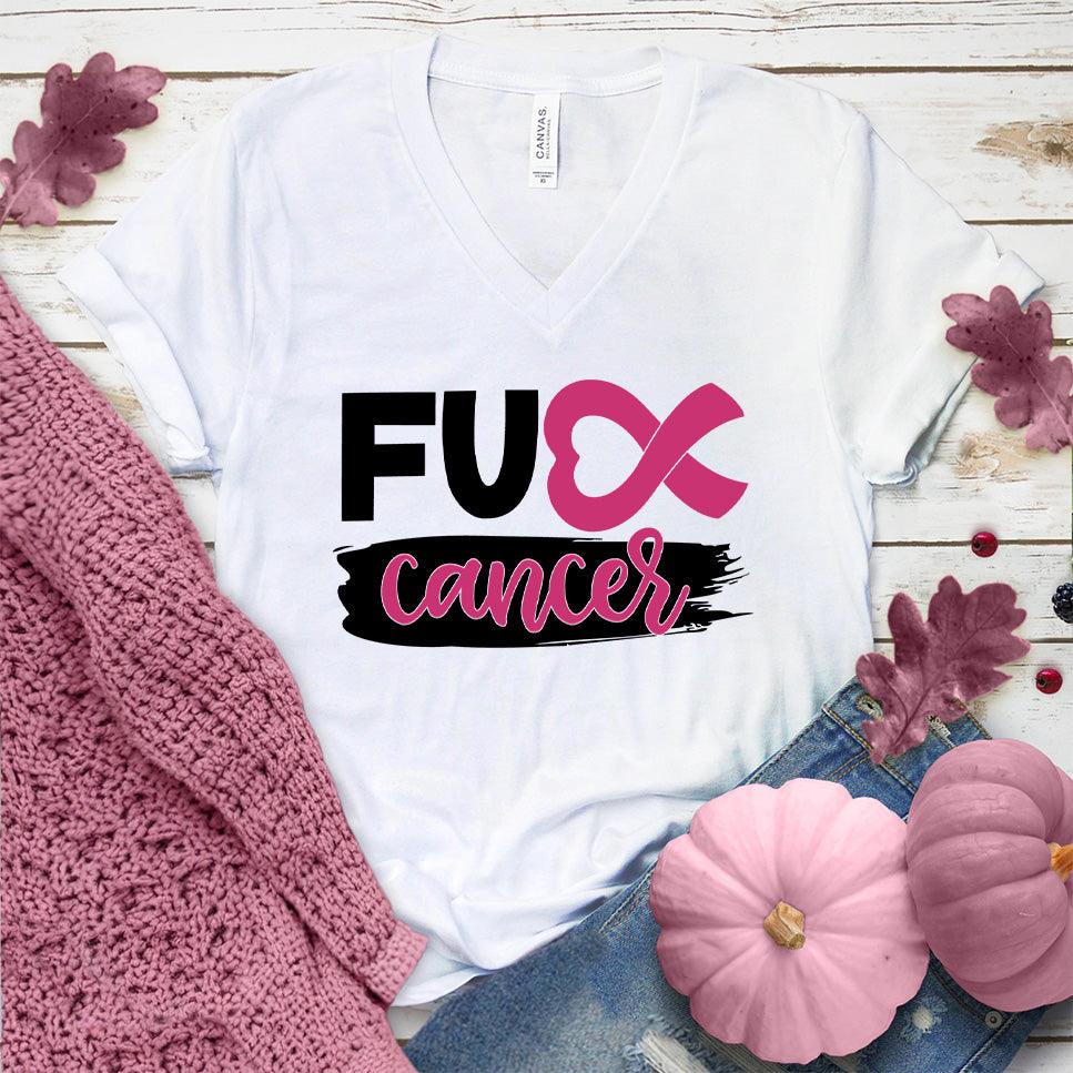 FU Cancer Ribbon Colored Edition V-Neck - Brooke & Belle