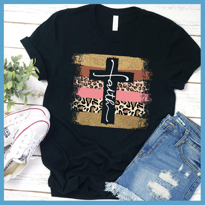 Faith Cross Colored Print T-Shirt