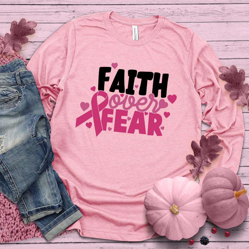 Faith Over Fear Breast Cancer Awareness Colored Edition Long Sleeves - Brooke & Belle