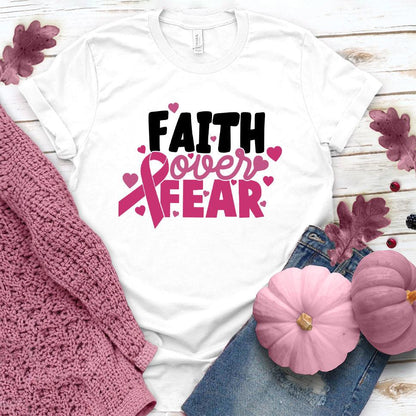Faith Over Fear Breast Cancer Awareness Colored Edition T-Shirt - Brooke & Belle