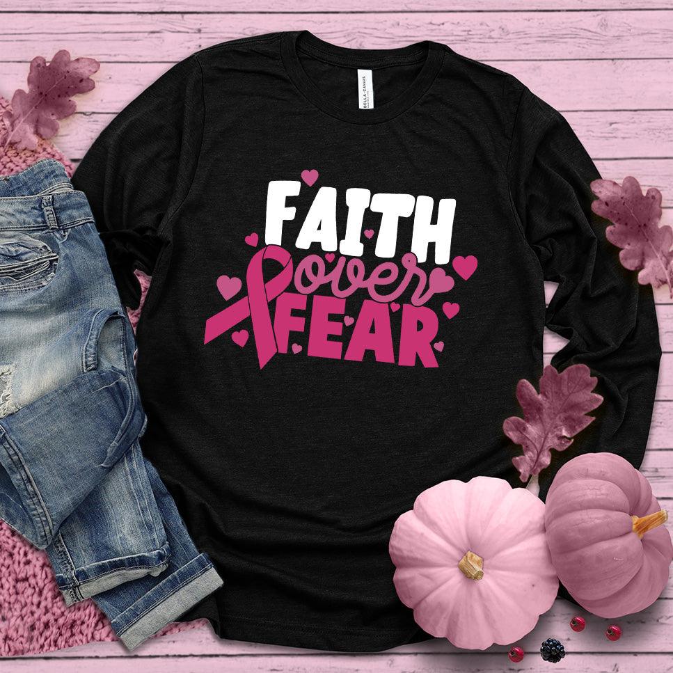 Faith Over Fear Breast Cancer Awareness Colored Edition Long Sleeves - Brooke & Belle