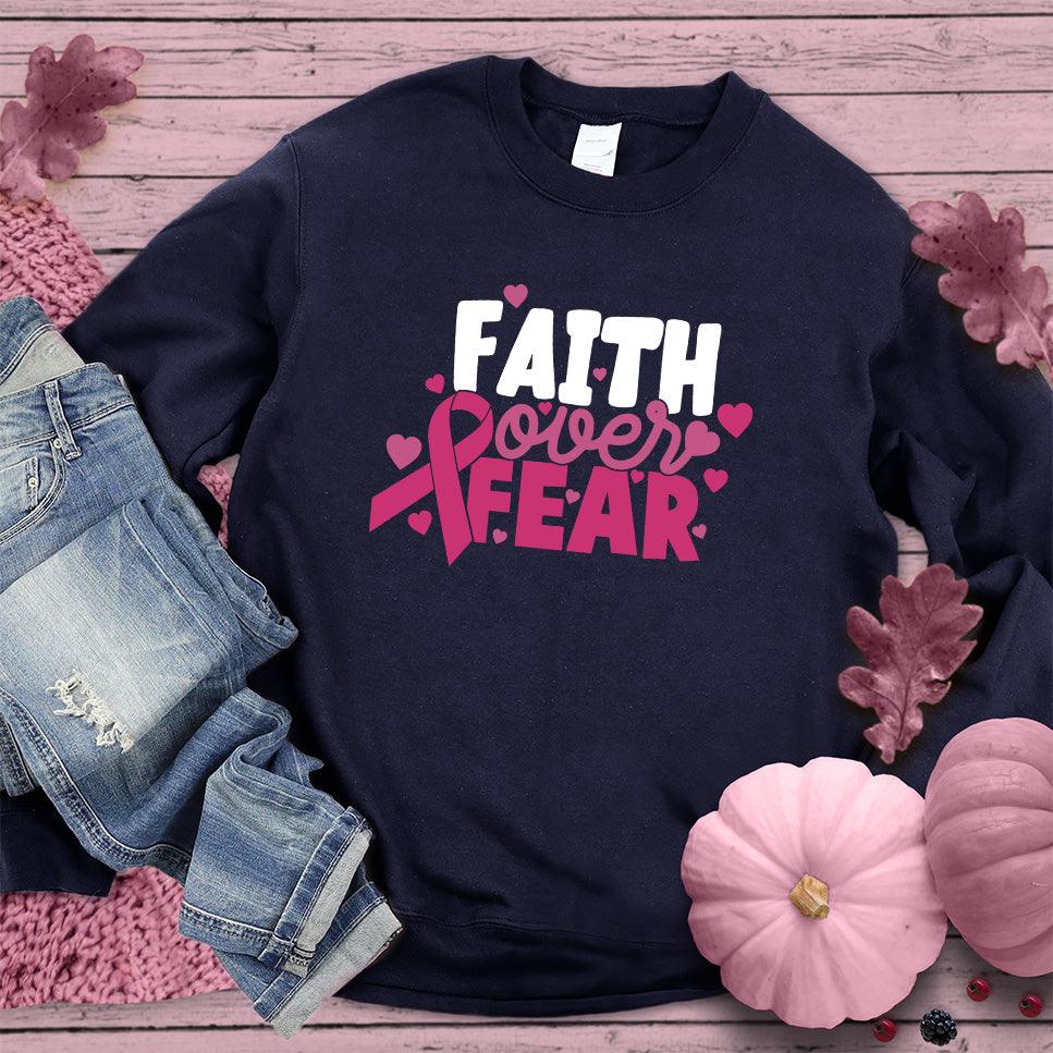 Faith Over Fear Breast Cancer Awareness Colored Edition Sweatshirt - Brooke & Belle