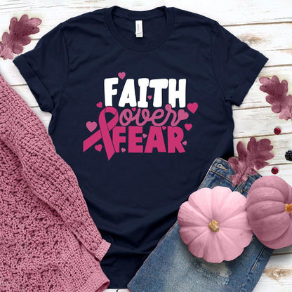 Faith Over Fear Breast Cancer Awareness Colored Edition T-Shirt - Brooke & Belle