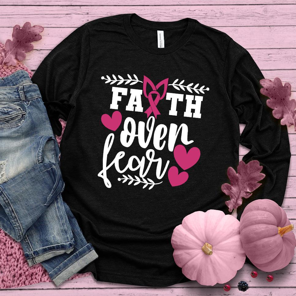 Faith Over Fear Breast Cancer Awareness Version 2 Colored Edition Long Sleeves - Brooke & Belle