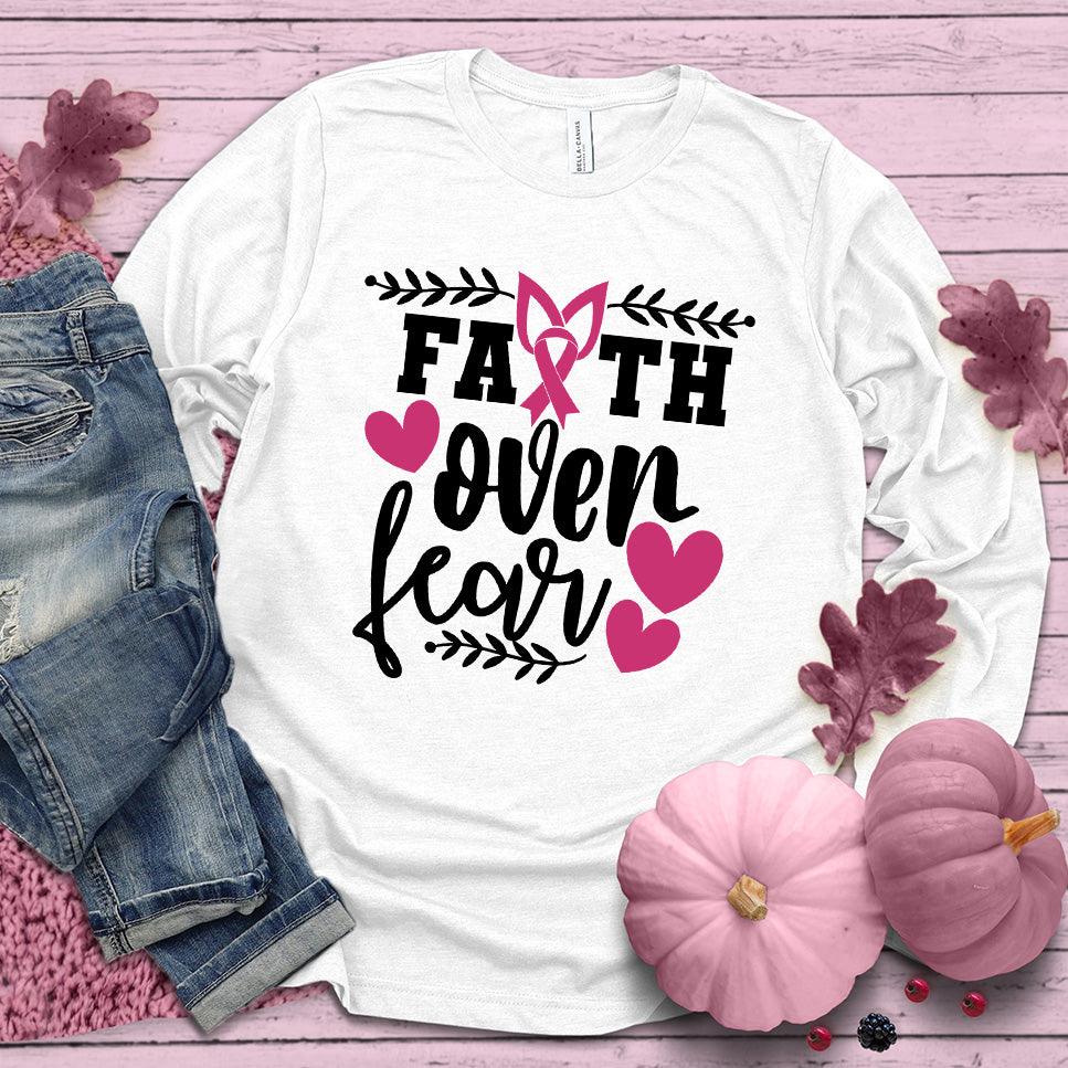 Faith Over Fear Breast Cancer Awareness Version 2 Colored Edition Long Sleeves - Brooke & Belle