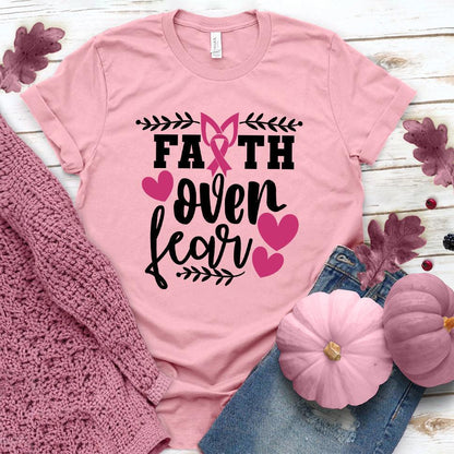 Faith Over Fear Breast Cancer Awareness Version 2 Colored Edition T-Shirt - Brooke & Belle